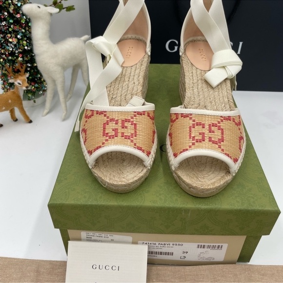 Women’s Gucci wedge multicolor espadrilles size 39 made in Spain - Picture 2 of 7